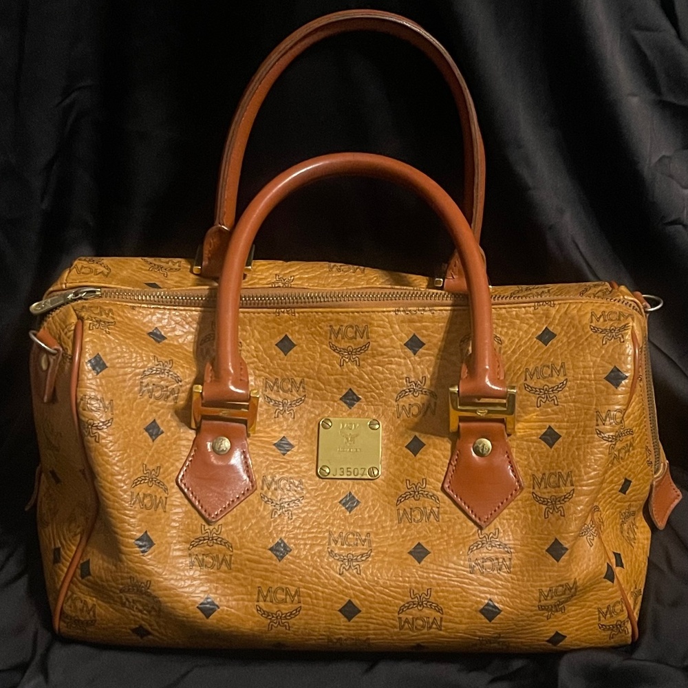 MCM Boston Handbag (Cognac)